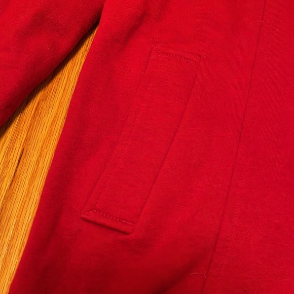 Women Red Forever21 Jacket Coat with Hood and Buttons - Great for Fall, Winter - Picture 4 of 9